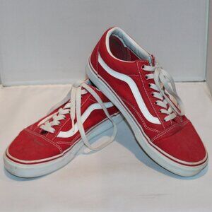 Vans Off the Wall red canvas sneakers shoes Men's 8 Women's 9.5 #721356 low top